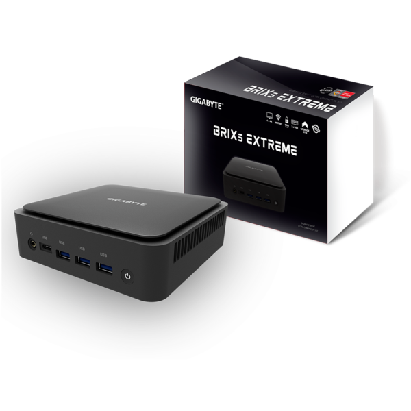 GIGABYTE BRIX Mini-PC NUC Ryzen 7 5700U, M.2 NVMe, 2.5 GbE, Wi-Fi 6E / BT5.2, USB3.2 Gen2