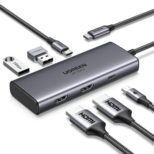 Ugreen 6v1 USB-C 100W PD priklopna postaja