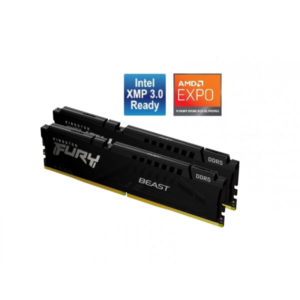 Kingston Fury Beast 32GB Kit (2x16GB) DDR5-6000 DIMM CL30 AMD EXPO, 1.40V