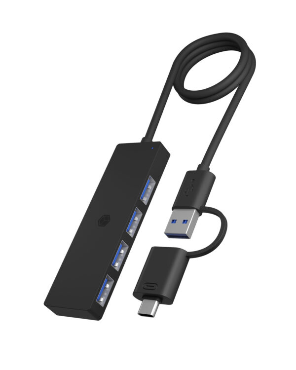 Icybox IB-HUB1424-C3 4-Port Hub z priključkom USB 3.2 Gen 1 Type-C in Type-A