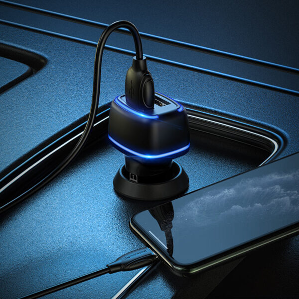 Komplet hitri avto polnilec, kabel + adapter 2X USB 12W (Lighting - iPhone)