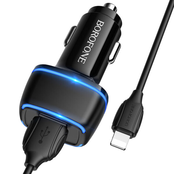 Komplet hitri avto polnilec, kabel + adapter 2X USB 12W (Lighting - iPhone)