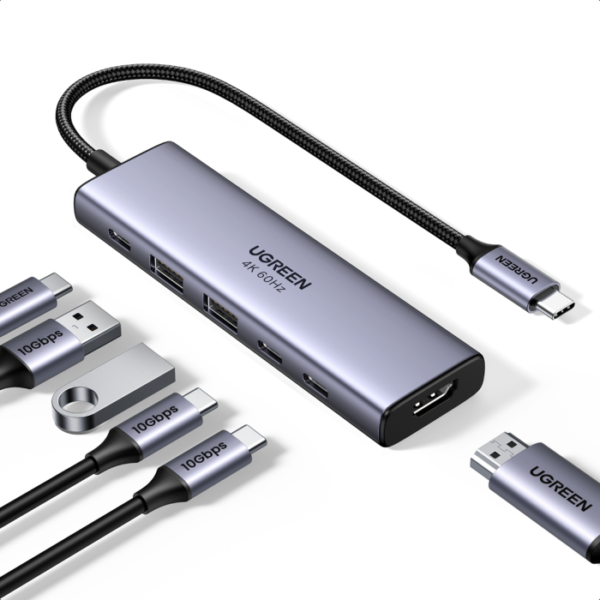 01_1_2 Ugreen 6v1 priklopna postaja s 100W PD USB-C vhodom