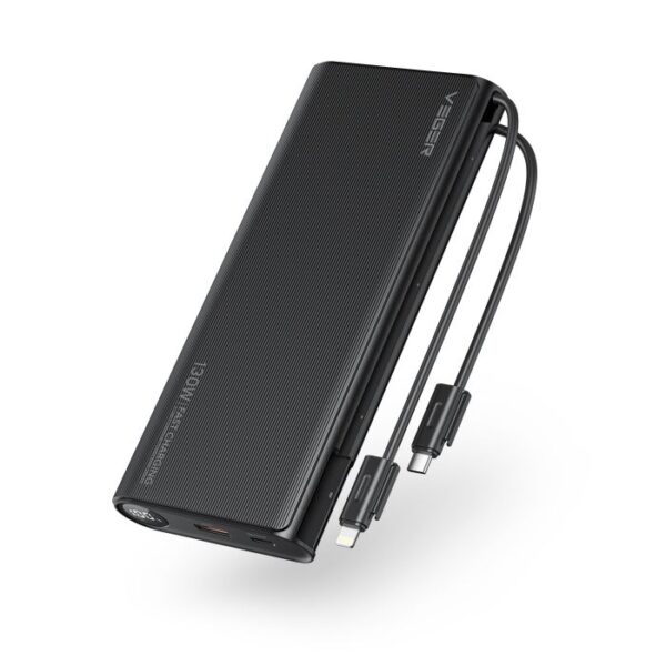 VEGER prenosna baterija TC130 25000 mAh, črna