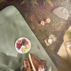 VonShef odeja za piknik 147 x 180cm, zelena