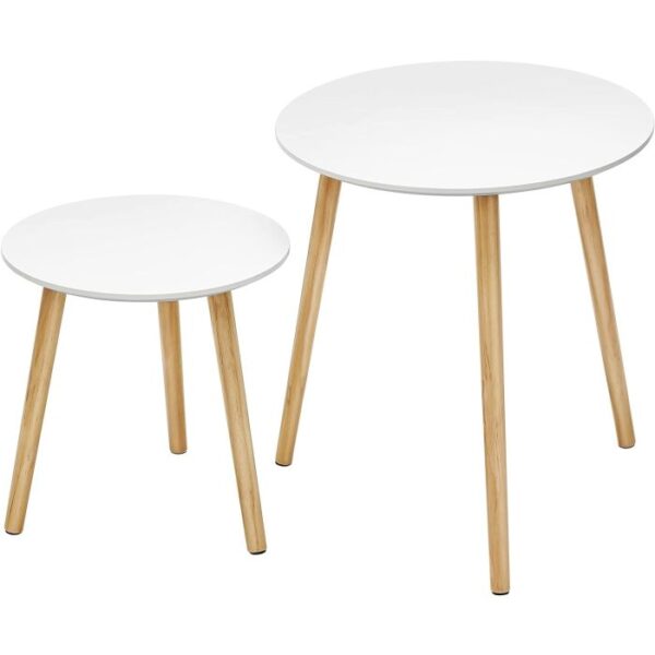 SONGMICS Miza 2X za dnevni prostor 45 x 50 x 45cm bela, LET07WN