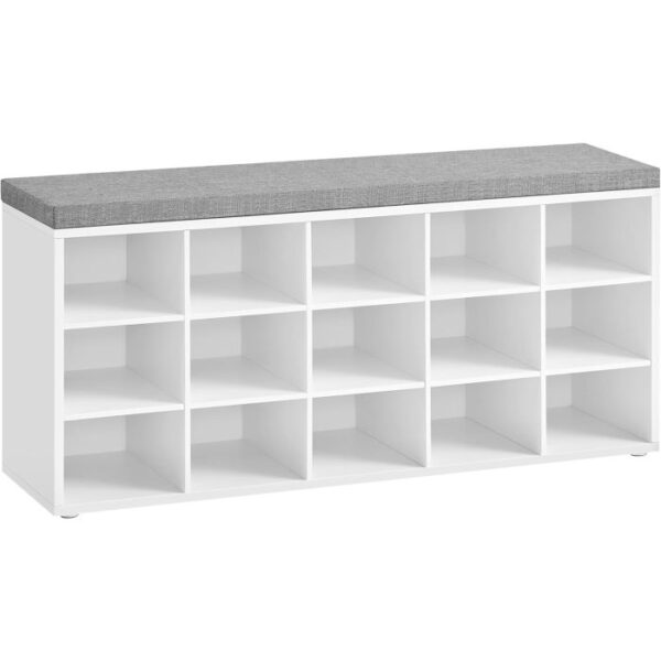 61encohm5dl._ac_sl1500_ VASAGLE klop za čevlje z mehko blazino 30 x 105 x 48 cm, bela