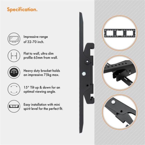 VonHaus 32-70 nagibni TV stenski nosilec do 75kg, Amazon best seller