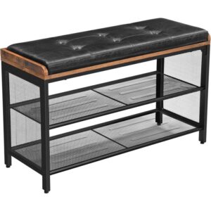 VASAGLE EKHO klop za čevlje, umetno usnje 90 kg nosilnosti 80 x 30 x 48 cm
