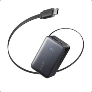 Anker Nano Power Bank 10000 mAh, 45W z vgrajenim USB-C kablom, črn