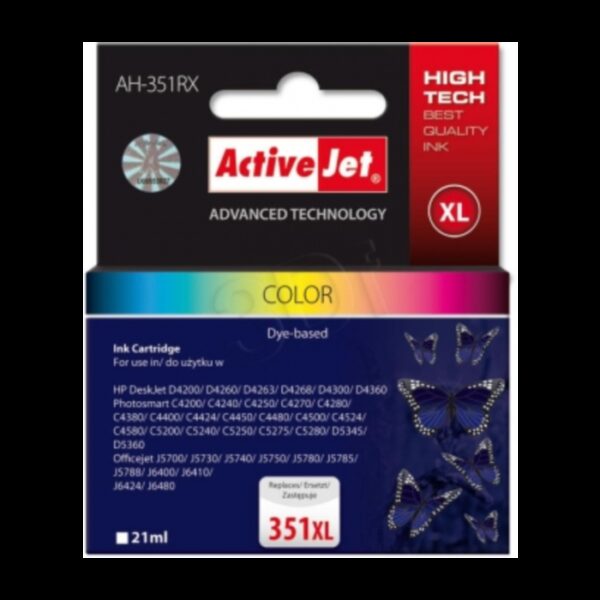 acjto-hpcb338-kWtNG_1_2 ActiveJet komplet barvnih črnil HP CB338 351XL