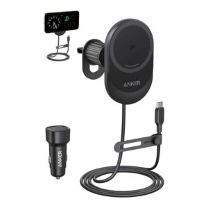 Anker MagGo brezžični avtopolnilec z vgrajenim USB-C kablom, 15W