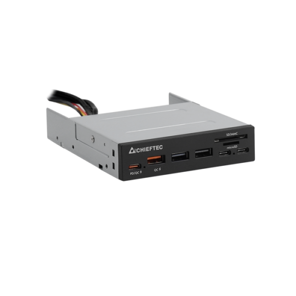 Chieftec all-in-one čitalec kartic 4x USB 3.2 Gen1 TypeA/C QC3.0 3,5 panel