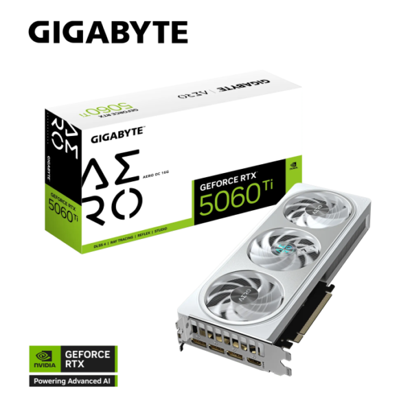 Grafična kartica GIGABYTE GeForce RTX 5060 Ti AERO OC 16G, 16GB GDDR7, PCI-E 5.0