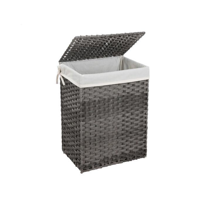 SONGMICS Košara za perilo Ratan 90L siva, LCB51WG