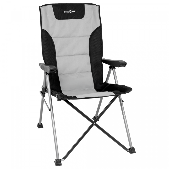 BRUNNER zložljivi stol RAPTOR HIGHBACK 0404016N.C20, črno-siv