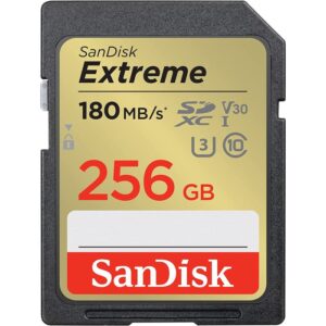 sdsdxvv-256g-gncin SanDisk Extreme 256GB SDXC Memory Card + 1 year RescuePRO Deluxe up to 180MB/s & 130MB/s Read/Write
