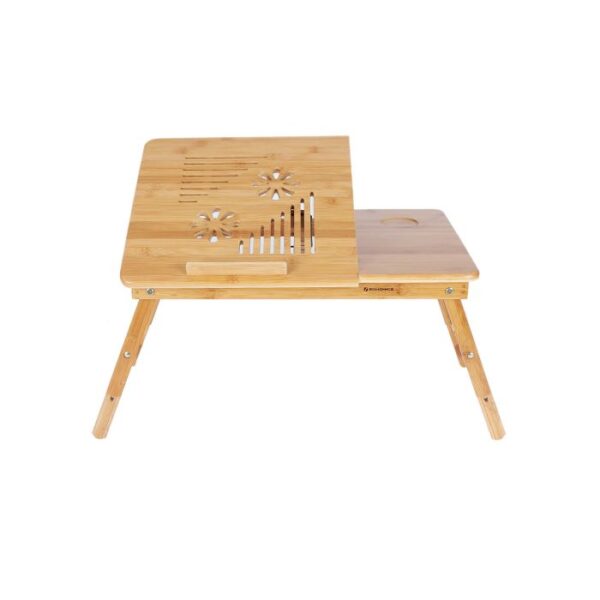 SONGMICS Miza za prenosnik Bamboo s predalom 55 x 35 x (21 - 29) cm naravna, LLD002