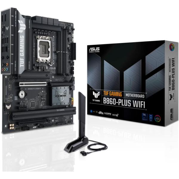ASUS TUF GAMING B860-PLUS WIFI, DDR5, SATA3, USB4, DP, 2.5GbE, Wi-Fi 7, LGA1851 ATX