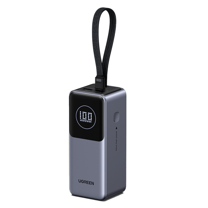 Ugreen prenosna polnilna baterija 20.000mAh, 130W z vgrajenim kablom
