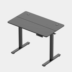 black-standing-desk-100cm-electric_1_ VonHaus Črna električno nastavljiva dvižna pisalna miza 100 × 60 cm z USB-C polnilnim priključkom