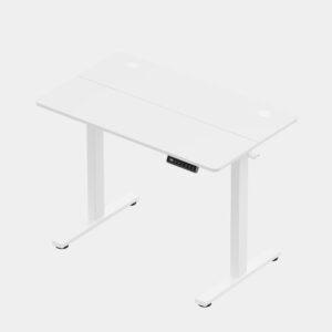 white-desk-electric-adjustable-standing-desk-assembled_1_ VonHaus Bela električno nastavljiva dvižna pisalna miza 100 × 60 cm z USB-C polnilnim priključkom