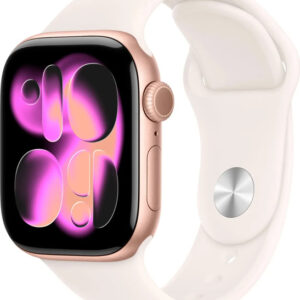Apple MEV64 Watch Series 11 GPS 46mm  Gold Aluminium Case with Light Blush Sport Band - S/M Pink