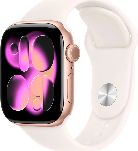 Apple MEV64 Watch Series 11 GPS 46mm  Gold Aluminium Case with Light Blush Sport Band - S/M Pink