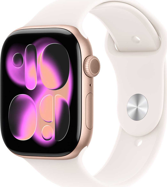 Apple MEV74LW-A Watch Series 11 GPS 46mm  Gold Aluminium Case with Light Blush Sport Band - M/L Gold