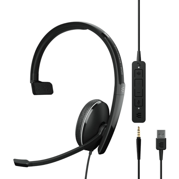 EPOS ADAPT 135T USB II, mono žična naglavna slušalka