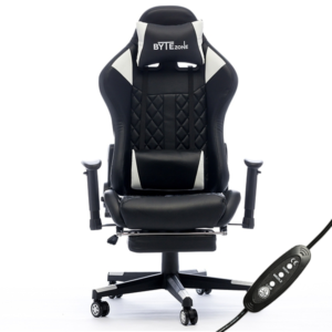 Gaming stol Bytezone CARBON, masažna blazina / Bluetooth zvočniki (črn)