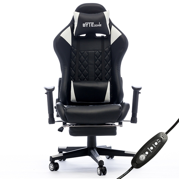 Gaming stol Bytezone CARBON, masažna blazina / Bluetooth zvočniki (črn)