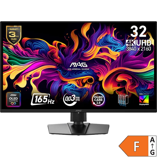 Zaslon MSI MAG 322UP QD-OLED E16 31,5" / 4K UHD / 165Hz / 0,03ms (GTG) (črn) – nastavljiv po višini - PD 15W