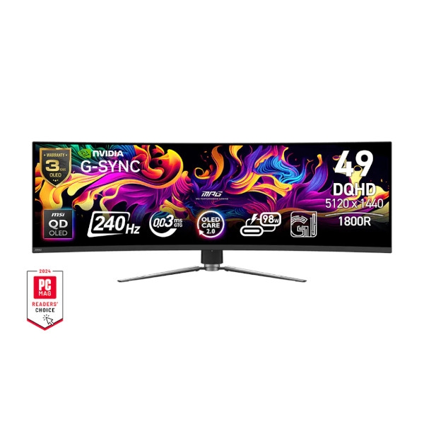 Zaslon MSI MPG 491CQPX QD-OLED 49" / DQHD / 240Hz / 0,03 ms (GTG) (črn) - nastavljiv po višini